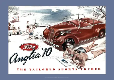 Ford Anglia 10 Sports Tourer Art Print – 1949 Advertisement – 2 Sizes Poster • $46.71