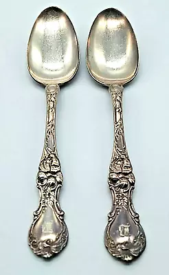 1835 R Wallace 2 Silver Serving Spoons Floral Pattern Circa 1903 W/Monogram • $35