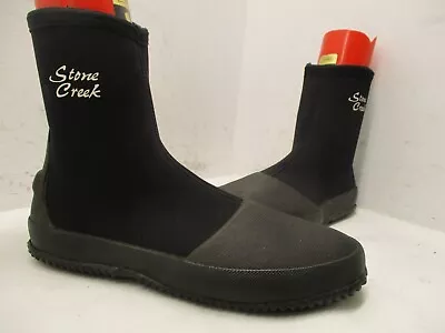 Stone Creek Black Zip Neoprene Water Dive Wading Boots Mens Size 9 Style 2300 • $29.95