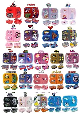 £12.79 • Buy Latest 2021 Design School Kids Character Sandwich Lunch Snack Box-3 Compartment