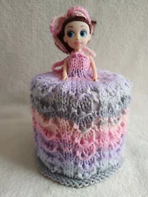 £9.99 • Buy Multicoloured Knitted Toilet Roll Doll Cover