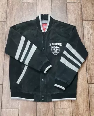 Vintage 90’s G3 G-III Oakland Raiders Las Vegas NFL 100% Leather Jacket Xxl Mens • $200
