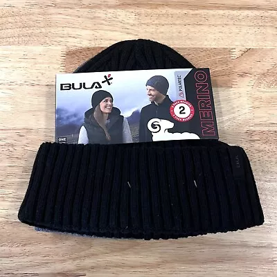 New Bula Merino Wool Blend Beanie Hat Cap (2-pack) Gray & Black Unisex • $13.49