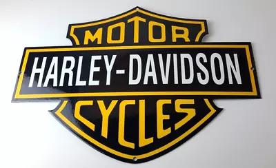 Vintage Harley Davidson Motorcycles Sign - Porcelain Gas Service Station Sign • $165.67