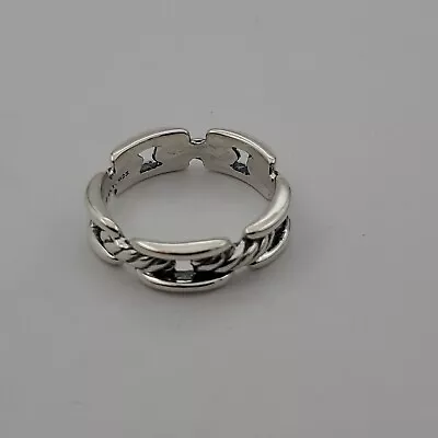 DAVID YURMAN 8mm Wellesley Chain Link Ring In Sterling Silver Size 11 • $155