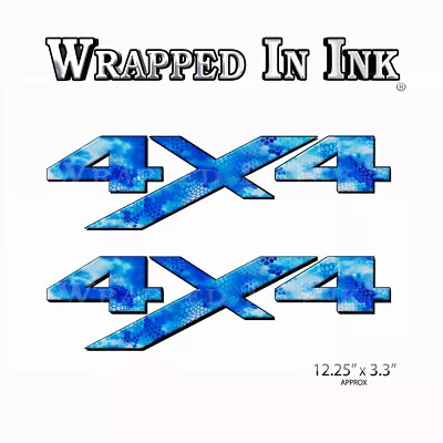 4x4 Truck Side Decals  Chameleon Camo Blue Truck Vinyl Graphics 2 Pack AM53NO4 • $13.99