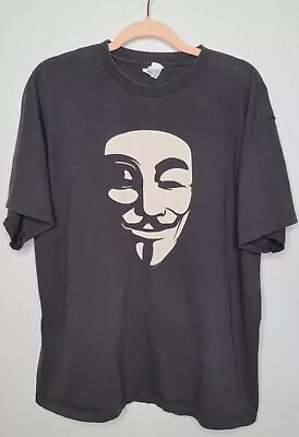 $16.99 • Buy VTG DC Comics V For Vendetta Movie Promo T Shirt Size Large Short Sleeve Black