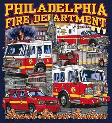 $26.95 • Buy Philadelphia - Engine 1 - Ladder 5 - Medic 35 - AC1 Fire Tee Shirt 