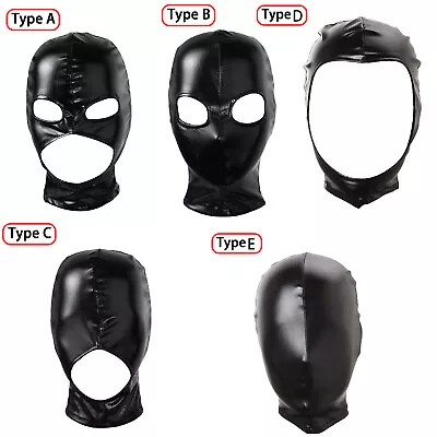 Unisex Men Women Shiny Hood With Back Zipper Mask Cosplay Costumes Head Cover • $8.82