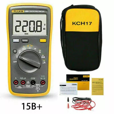 £119.34 • Buy FLUKE 15B+ Digital Multimeter Tester DMM With TL75 Test Leads F15B+ Wth Bag