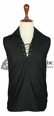 $22.50 • Buy Kilt Shirt Jacobean Jacobite Ghillie Cotton Shirt Sleeveless 6 Colors All Sizes 