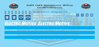 EMDX GMDX Demonstrator SD70ace HO 1:87 Scale Decal Set • $10.99