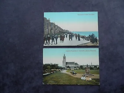 2 Very Old Postcards Of Portobello Edinburgh Esplanade Terrace Brighton Place • £2.99