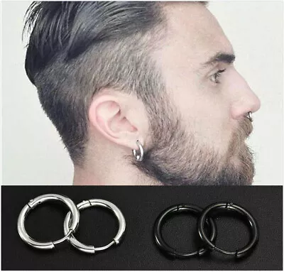 1 Pc Round 316 Surgical Titanium Stainless Steel Men Women Ear Stud Earring • $3.90