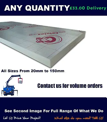 Kingspan / Ecotherm / Celotex P.I.R Insulation 2400x1200 8x4 Fast Delivery • £49.94