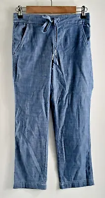 J Crew Chambray Capri Pants Women's Size XSP Blue Light Wash Straight Leg Boho • $9.34