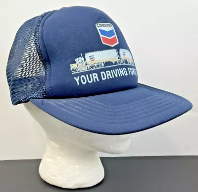 Vintage Chevron Oil Gas Semi Truck Your Driving Force Trucker Hat Snapback Cap • $21.59