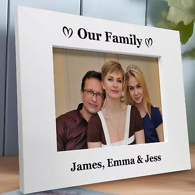 Family Photo Frame Personalised 7x5 Family Wooden Photo Frame Home Decor Gifts • £7.99