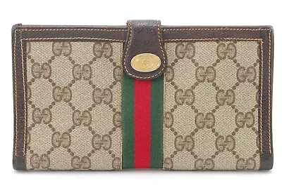 $168 • Buy 【Rank BC】GUCCI Vintage Gucci Trifold Wallet Sherry Line Authentic From Japan