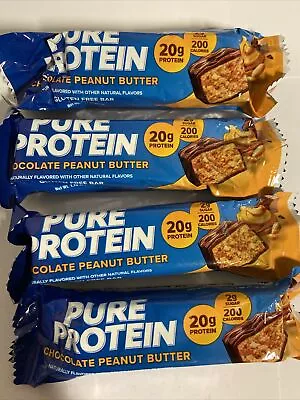 (4)Pure Protein Bar Chocolate Peanut Butter 1.76fl.oz Exp 04/24 • $20