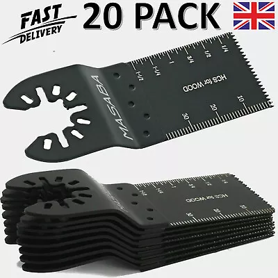 20 PCS Oscillating Multi Tool Blade Wood Metal Cutter Saw Blade For Dewalt Fein • £7.99