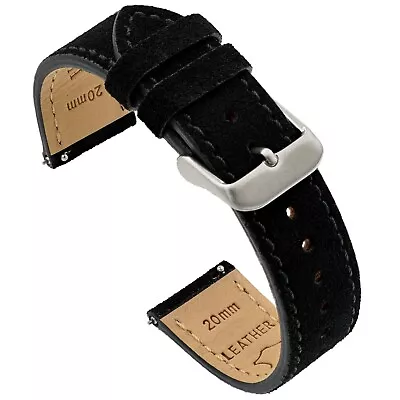 Black Suede Quick Release Watch Band - 18 20 Or 22mm • $22.95