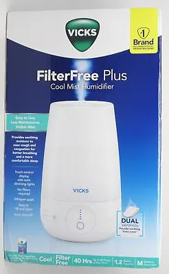 VICKS FilterFree Plus VUL565V1 Cool Mist Humidifier 40Hr 1.2 Gal Touch Control • $24.43