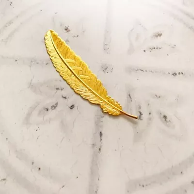 Large Bright Golden Phoenix Feather Bookmark • £3