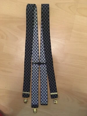 £5.55 • Buy Black And Grey Check Ska Mod Skinhead Braces