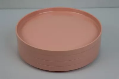 Vintage Massimo Vignelli HELLER Pastel Pink Stacking Melamine Hellerware Plates • $49.99