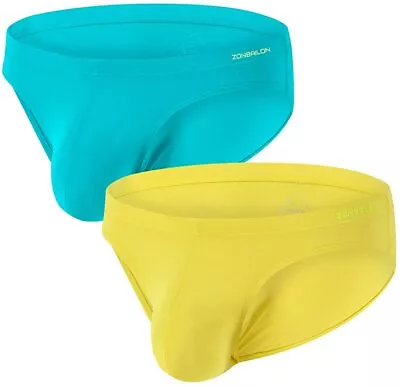 ZONBAILON Men's Bamboo Stretch & Lightweight Low-Rise Hip Briefs With No Fly • $27.68