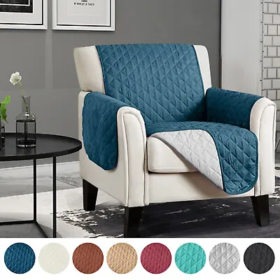 1 Seater Chair Sofa Cover Quilted Recliner Couch Kid Pet Protector Mat Anti-slip • $19.59