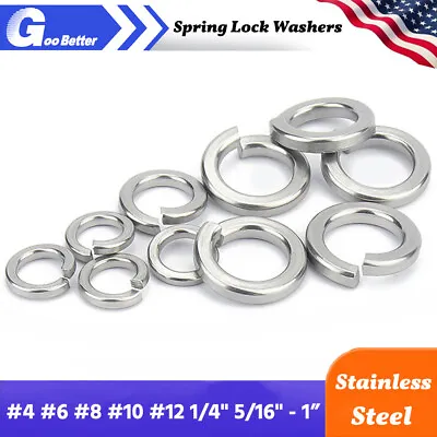 304 Stainless Steel Spring Lock WashersSpring Washer #4 #6 #8 #10 #12 1/4  - 1  • $6.35