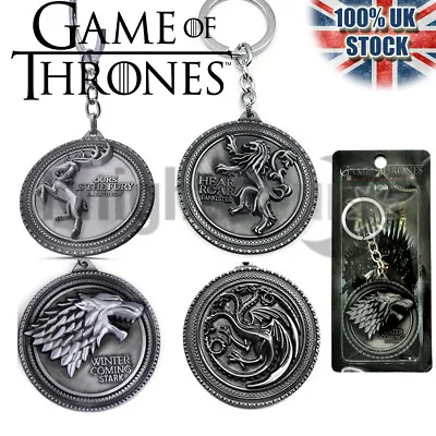 Large Game Of Thrones Stark Baratheon Targaryen Lannister Sigil Key Rings Icons • £3.99