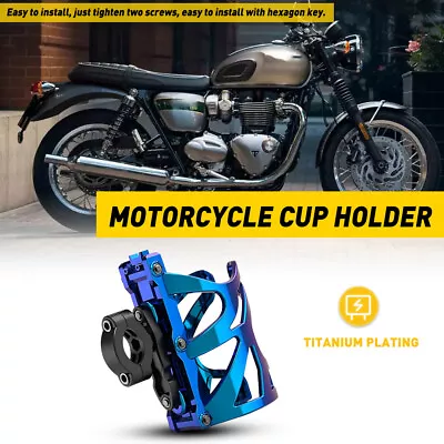 Motorcycle Handlebar Cup Holder Mount Drink Water Bottle Adjustable For ATV Bike • $12.99