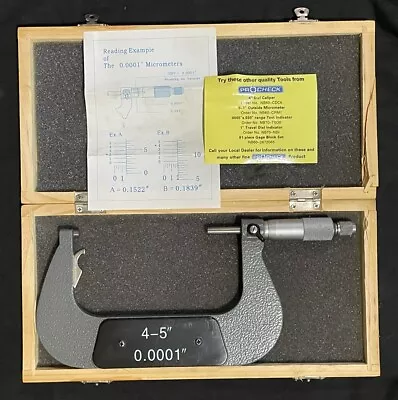 Procheck Micrometer 4-5” W/ Original Wooden Box • $20