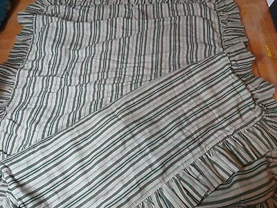 2 Williamsburg Waverly Euro Shams Covers Green Palmer Stripe Magnolia Match Vtg • $49.99