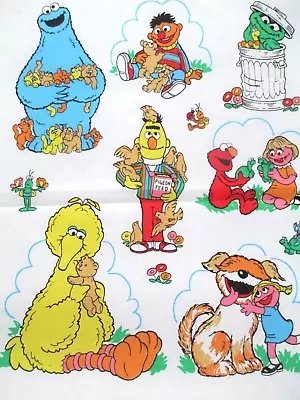 Fabric Vintage Sesame Street  Pets  Elmo Cookie Bert Ernie Big Bird 6/$5.50 • $5.50
