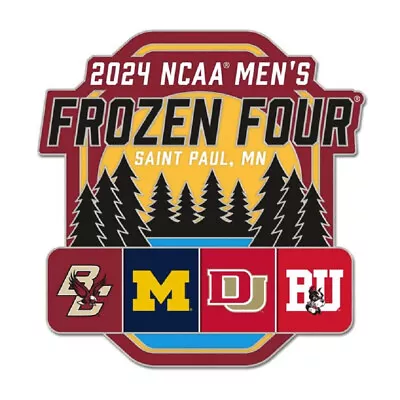 PIN 2024 FROZEN FOUR NCAA 4 TEAM PIN BostonU Michigan Bos. College Denver #A8L • $10.91