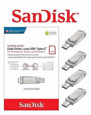 Type-C USB SanDisk Ultra Luxe Dual Drive USB Flash Drive 32G 64G 128G 256G 512G • $18.95