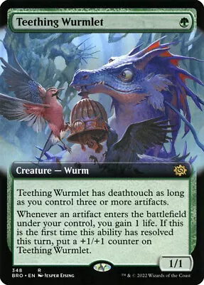 MTG Teething Wurmlet Extended Art  - The Brothers' War • $1.55