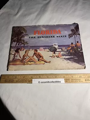 Vintage 1940's Travel Brochure Booklet Florida The Sunshine State Beach Picture • $26.99