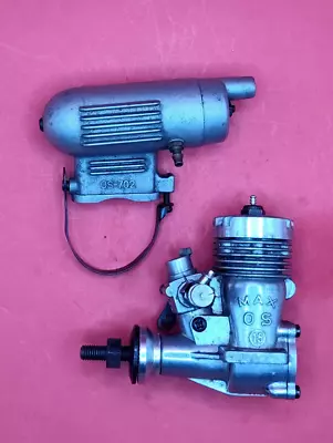 Vintage OS MAX .15 RC Model Airplane Engine With Muffler • $24.95