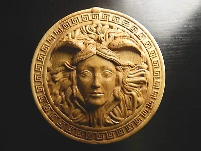 Wood Carved Picture Wall Decoration Plaque. Medusa From Greek Mythology.  • $34.90