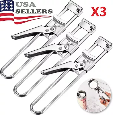 3X Adjustable Multifunctional Stainless Steel Can Opener Jar Lid Gripper Kitchen • $5.98