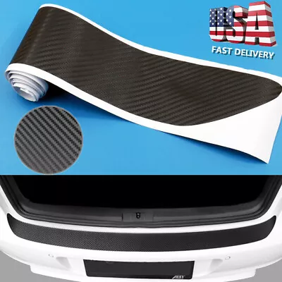 Universal 4D Carbon Fiber Car Rear Bumper Trunk Tail Lip Protect Decal Sticker Q • $8.96