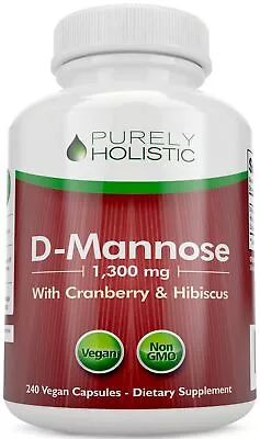 Purely Holistic D-Mannose & Cranberry Extract 1300 Mg 240 Vegan Capsules • $27.97