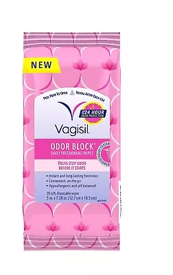 $4.85 • Buy Vagisil Odor Block Daily Freshening Feminine Intimate Wipes For Women 20 Wipes