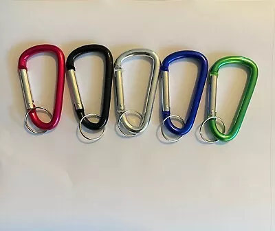 3  Aluminum Carabiner D-Ring Key Chain Spring Snap Clip Hook Assorted Color • $5.99