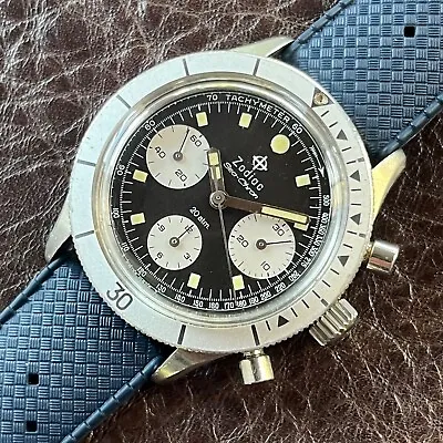 Vintage Zodiac Sea-chron Diver Chronograph Valjoux 726 • $3749